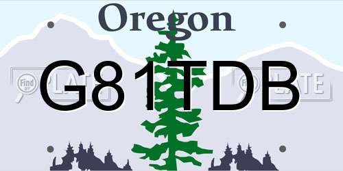 G81TDB Oregon License Plate