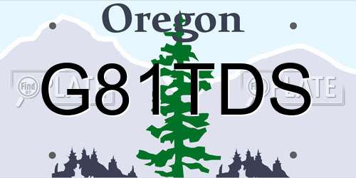 G81TDS Oregon License Plate