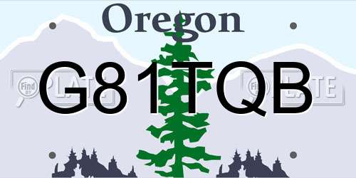 G81TQB Oregon License Plate