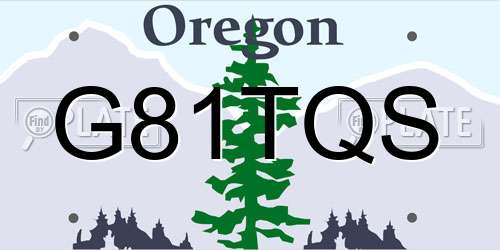 G81TQS Oregon License Plate