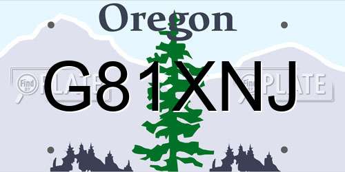 G81XNJ Oregon License Plate