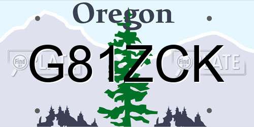 G81ZCK Oregon License Plate