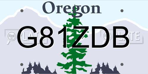 G81ZDB Oregon License Plate