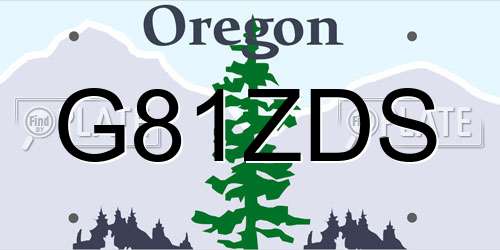 G81ZDS Oregon License Plate