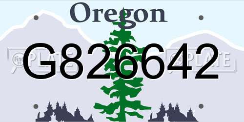 G826642 Oregon License Plate