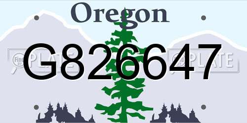 G826647 Oregon License Plate