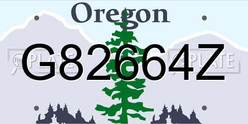G82664Z Oregon License Plate