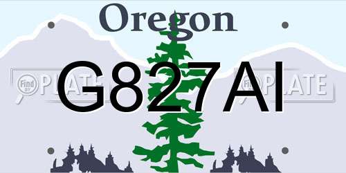 G827AI Oregon License Plate