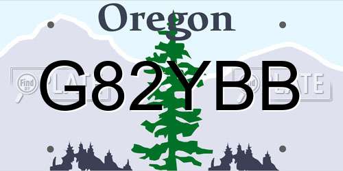 G82YBB Oregon License Plate