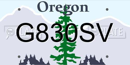 G830SV Oregon License Plate