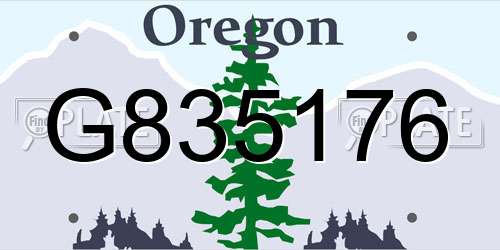 G835176 Oregon License Plate