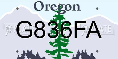 G836FA Oregon License Plate