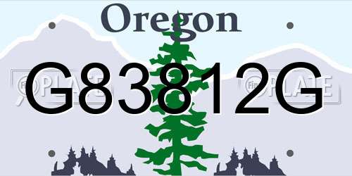 G83812G Oregon License Plate