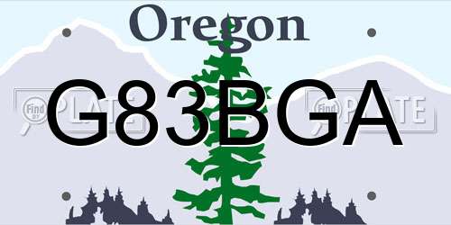 G83BGA Oregon License Plate