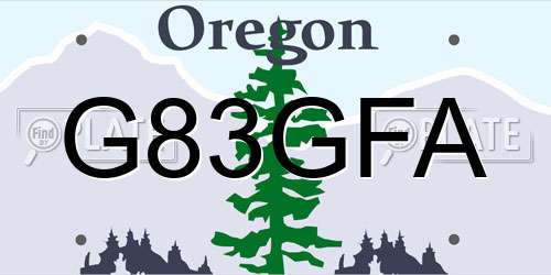 G83GFA Oregon License Plate