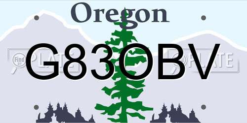 G83OBV Oregon License Plate