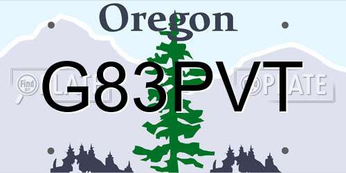 G83PVT Oregon License Plate
