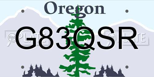 G83QSR Oregon License Plate