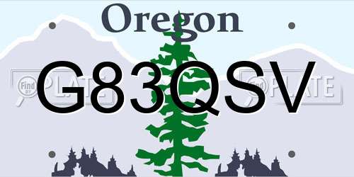 G83QSV Oregon License Plate