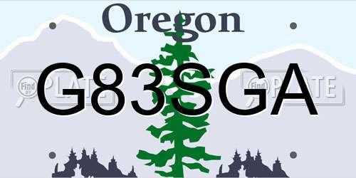G83SGA Oregon License Plate