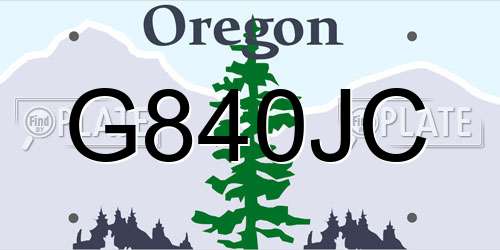 G840JC Oregon License Plate