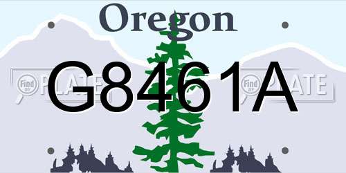 G8461A Oregon License Plate