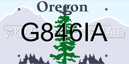 G846IA Oregon License Plate