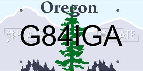 G84IGA Oregon License Plate