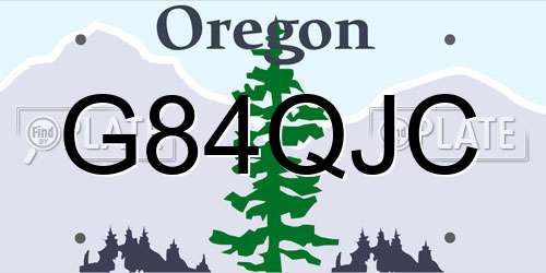 G84QJC Oregon License Plate