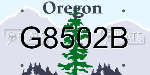 G8502B Oregon License Plate