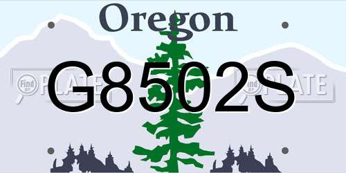 G8502S Oregon License Plate