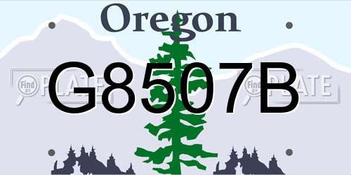 G8507B Oregon License Plate