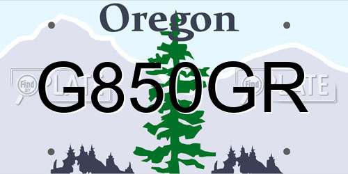 G850GR Oregon License Plate