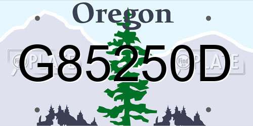 G85250D Oregon License Plate