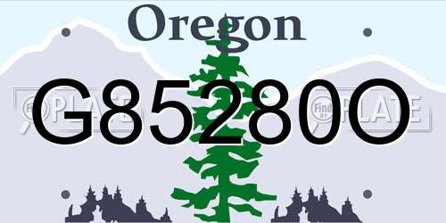 G85280O Oregon License Plate