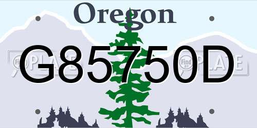 G85750D Oregon License Plate