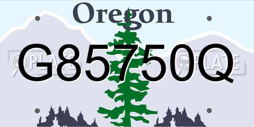 G85750Q Oregon License Plate
