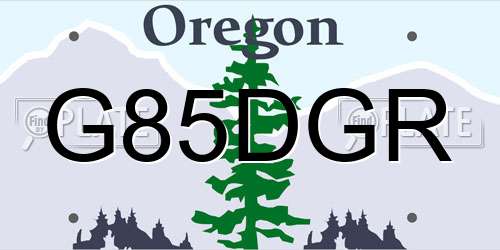 G85DGR Oregon License Plate