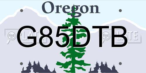 G85DTB Oregon License Plate