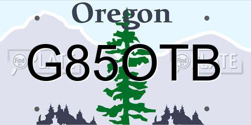 G85OTB Oregon License Plate