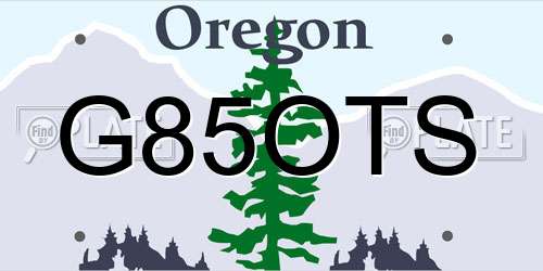 G85OTS Oregon License Plate