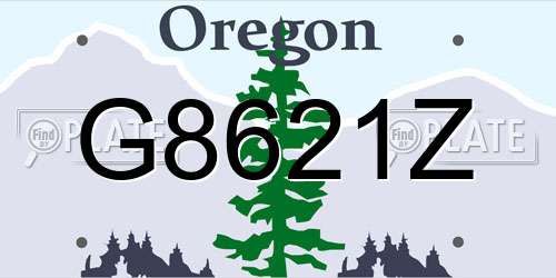 G8621Z Oregon License Plate