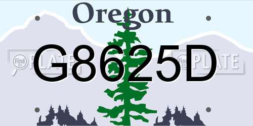 G8625D Oregon License Plate