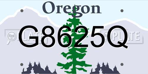 G8625Q Oregon License Plate