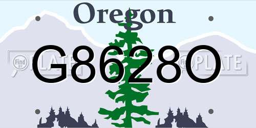 G8628O Oregon License Plate