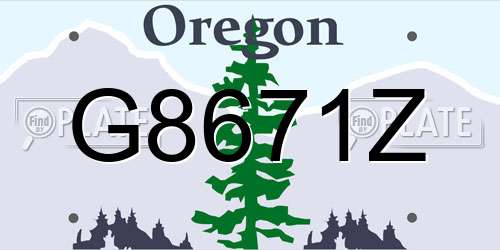 G8671Z Oregon License Plate