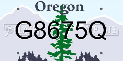 G8675Q Oregon License Plate