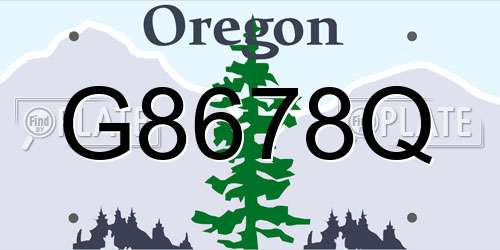 G8678Q Oregon License Plate