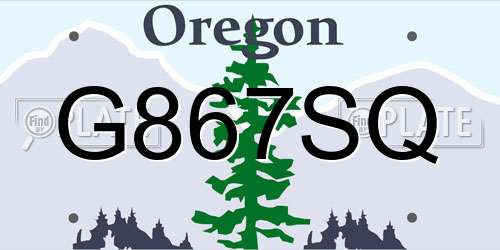G867SQ Oregon License Plate