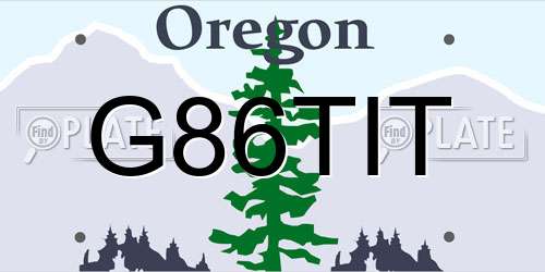 G86TIT Oregon License Plate